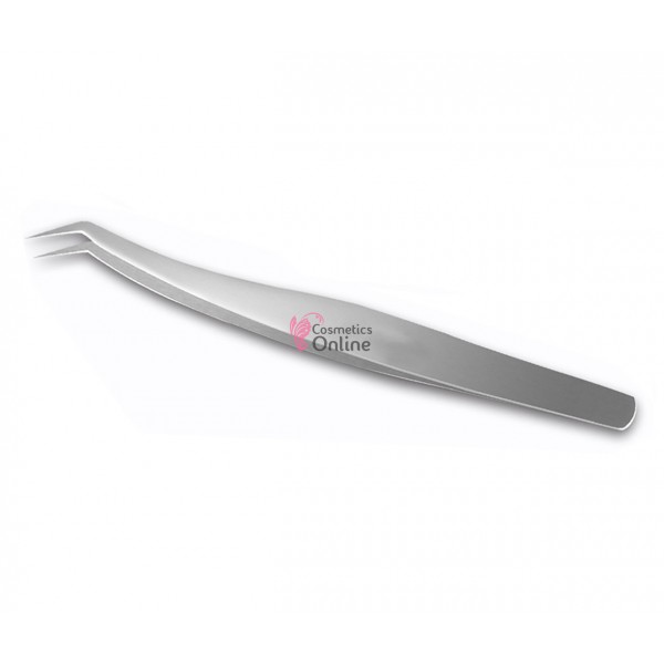 Penseta pentru gene false fir cu fir PG 04 Argintie curba